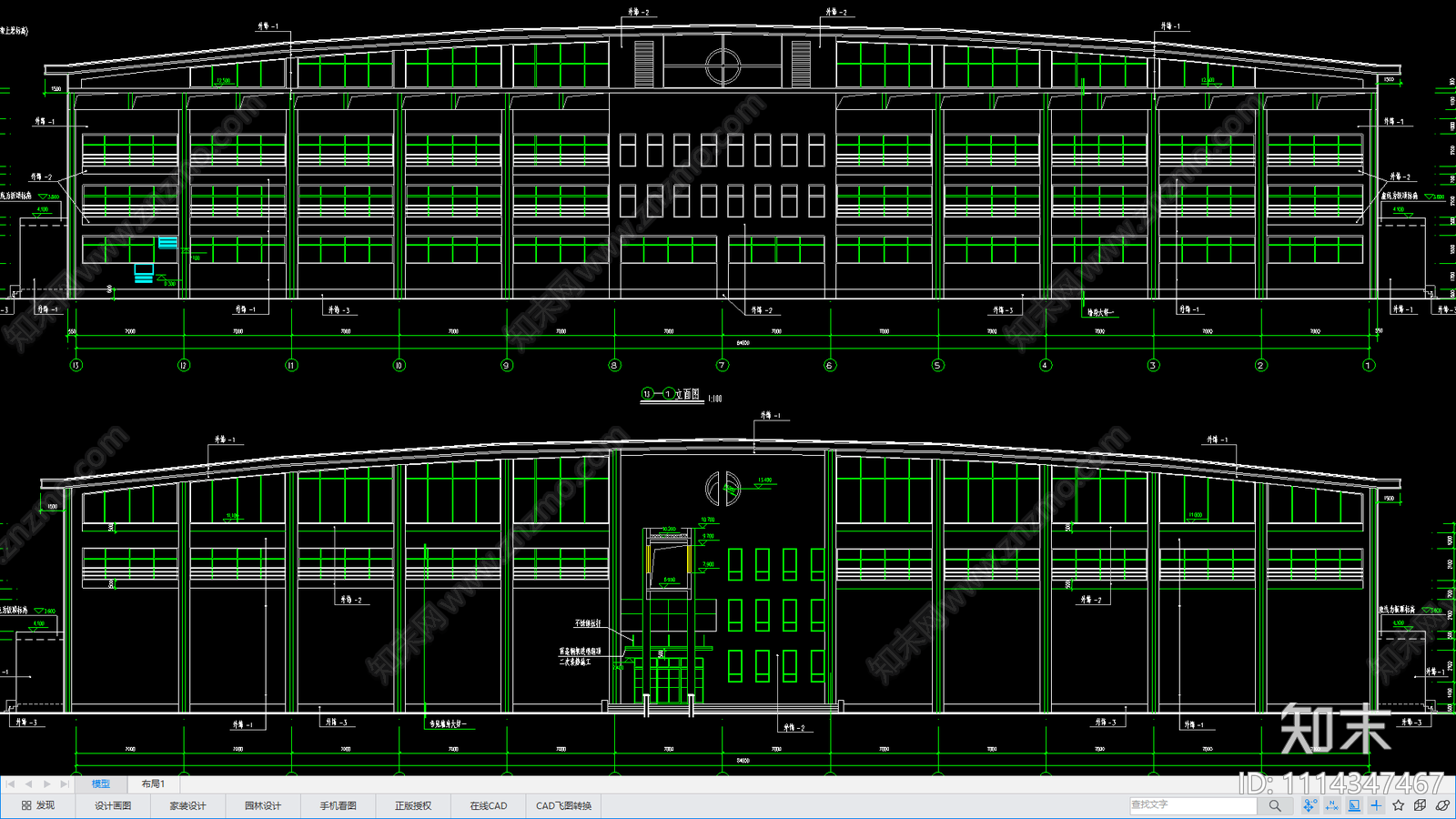 现代简约体育馆建筑施工图cad施工图下载【ID:1114347467】