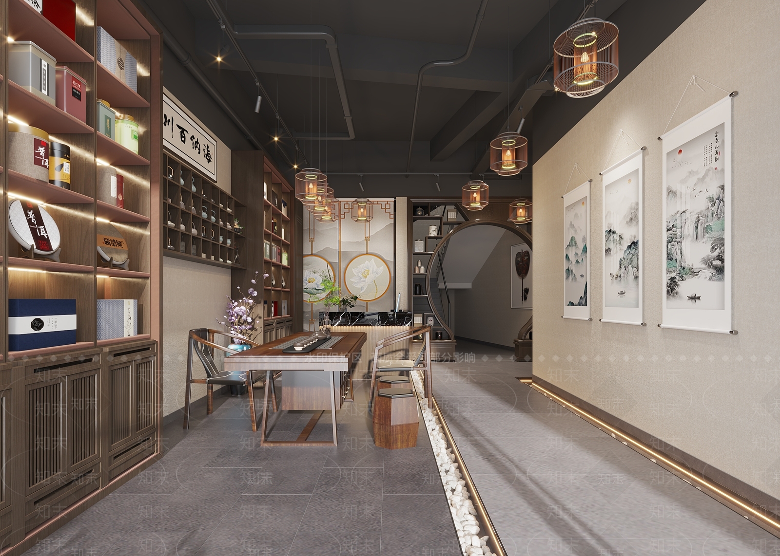 新中式茶馆3D模型下载【ID:1221683266】
