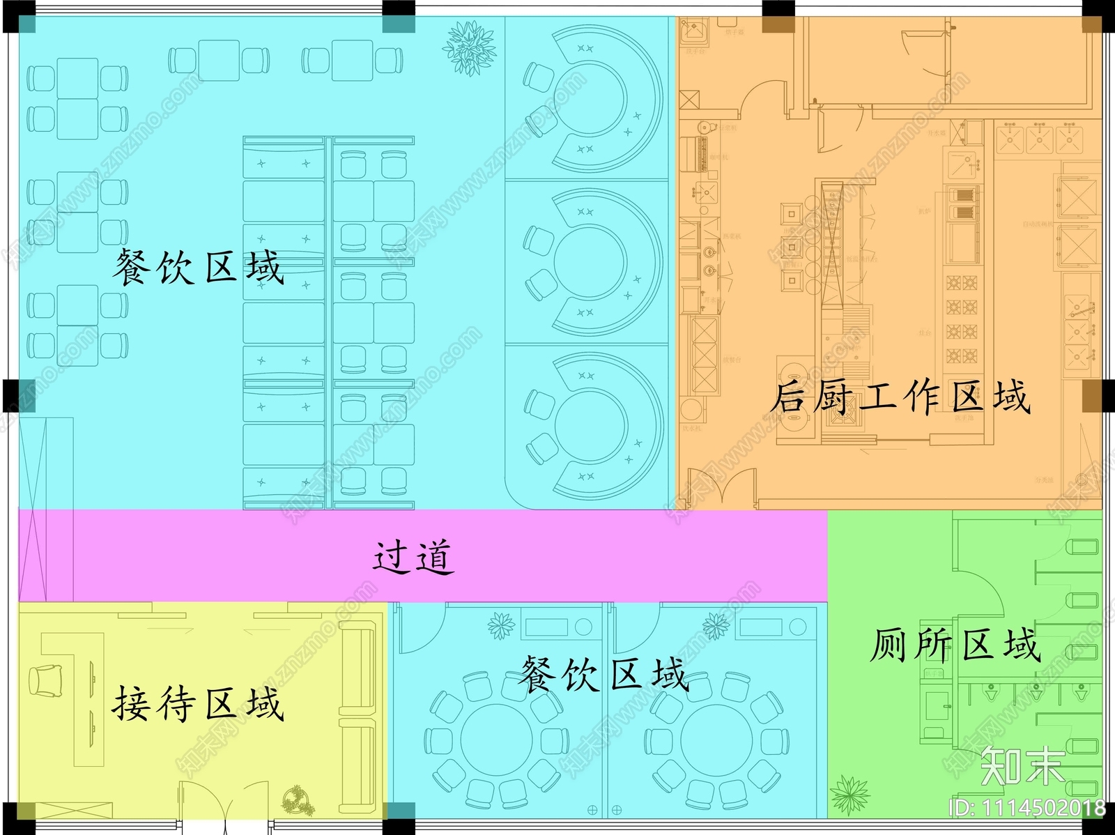 公共餐饮空间设计cad施工图下载【ID:1114502018】