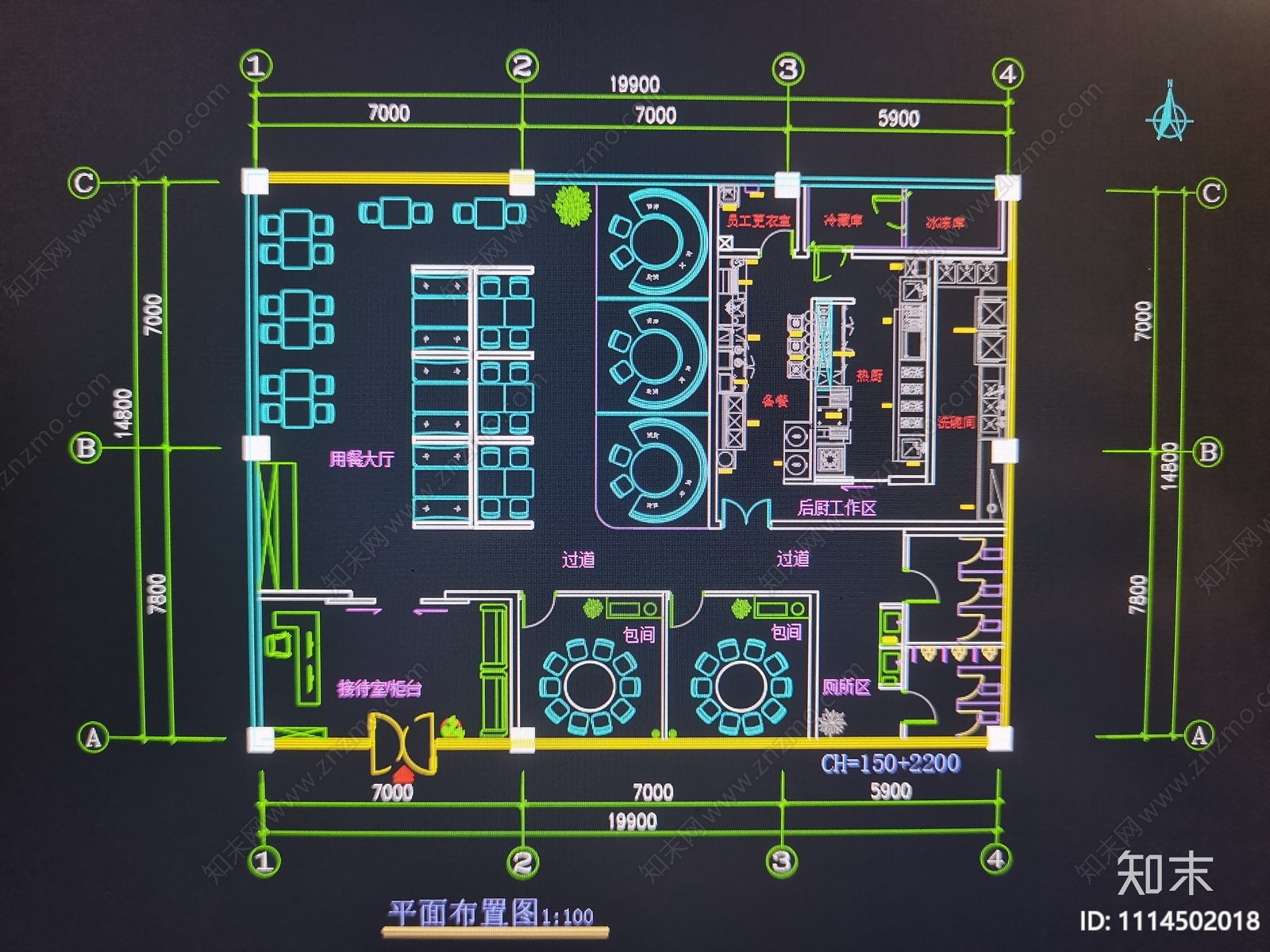 公共餐饮空间设计cad施工图下载【ID:1114502018】