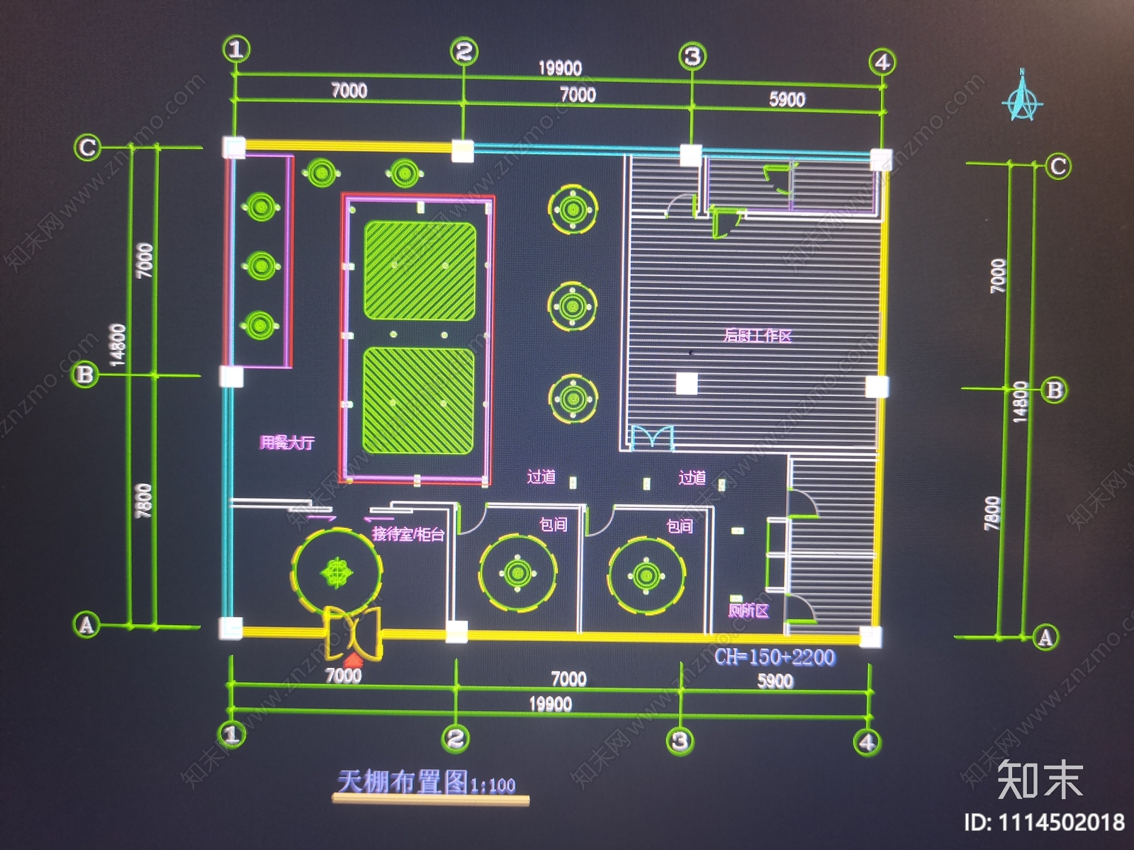 公共餐饮空间设计cad施工图下载【ID:1114502018】