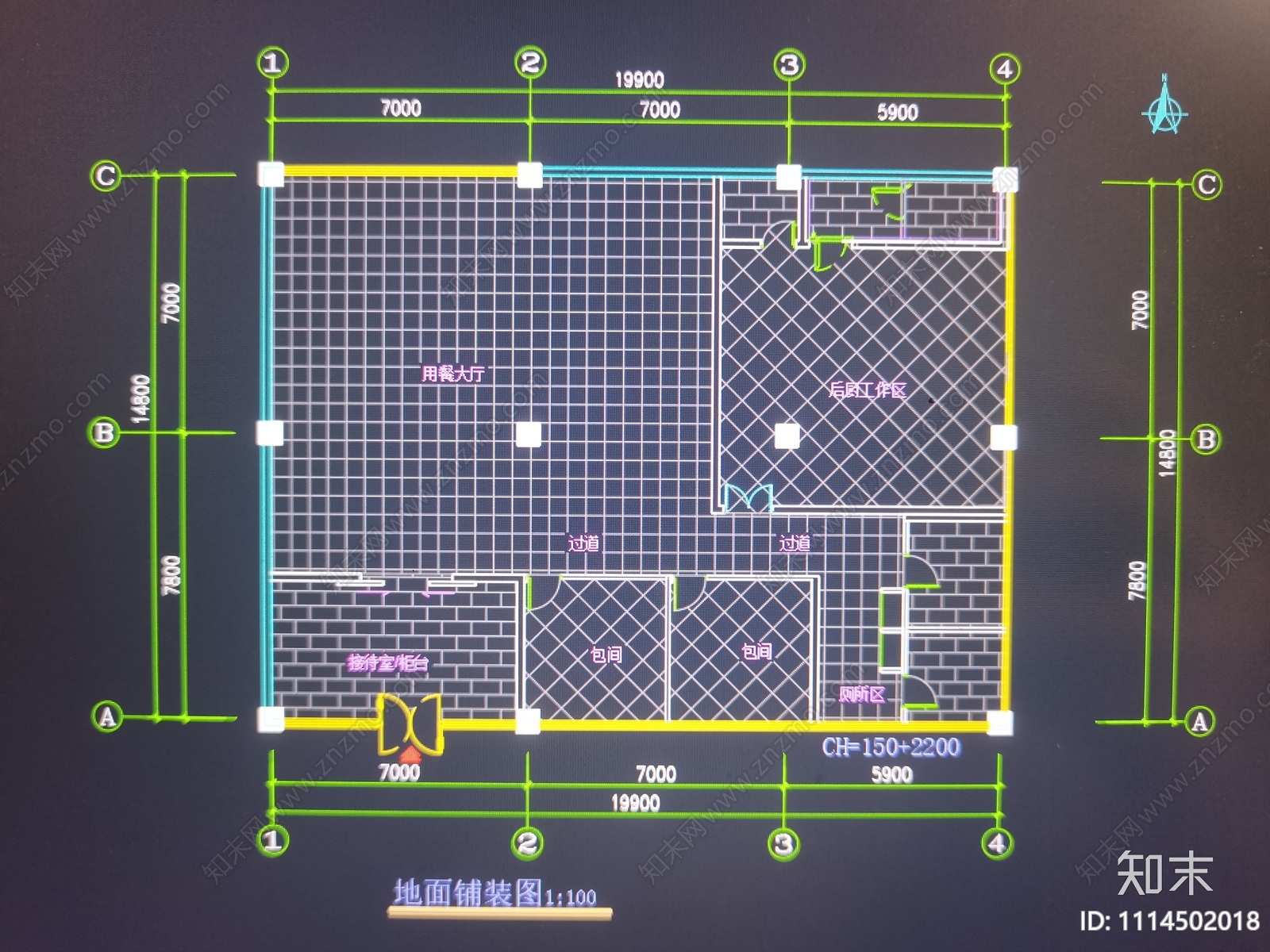 公共餐饮空间设计cad施工图下载【ID:1114502018】