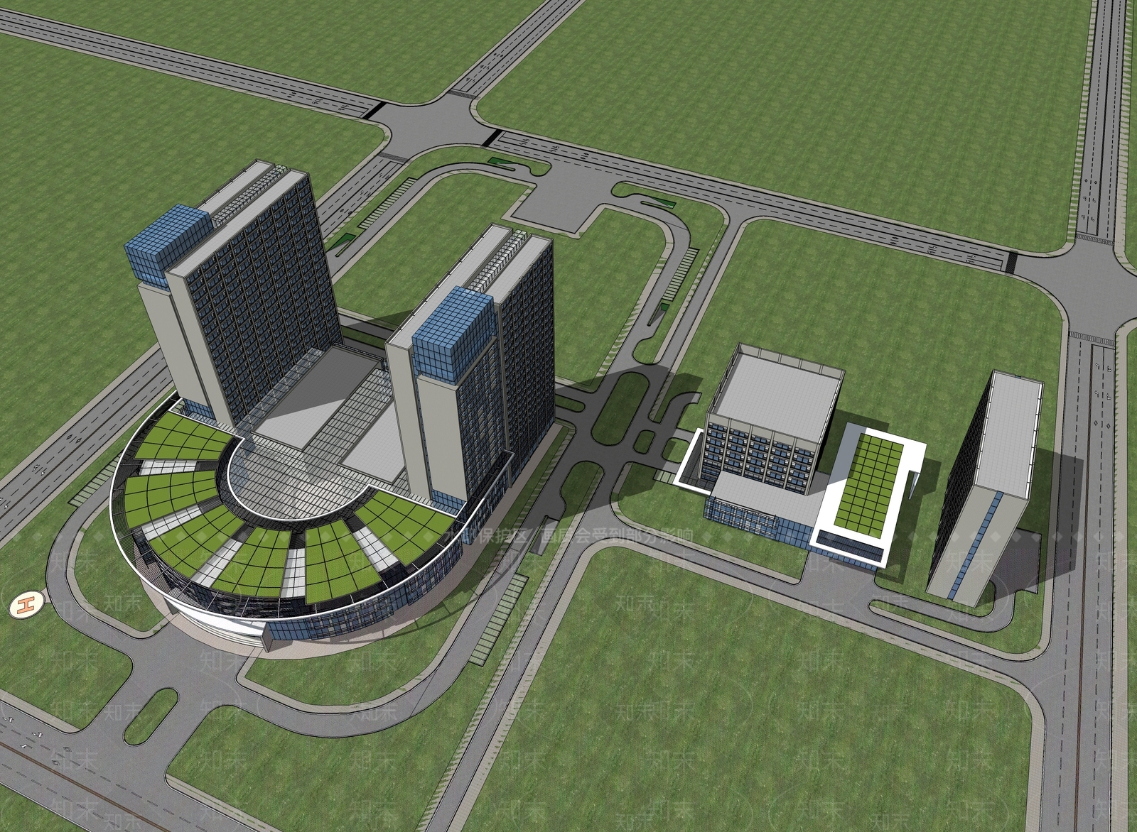 现代医院SU模型下载【ID:1114361468】