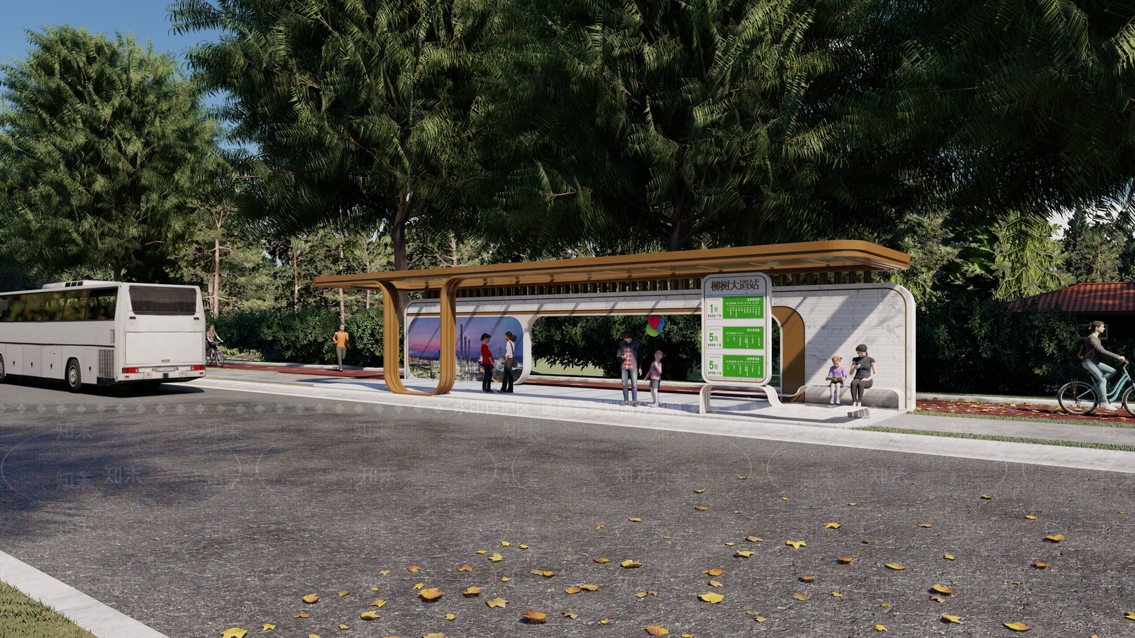 现代公交站台SU模型下载【ID:1114367519】