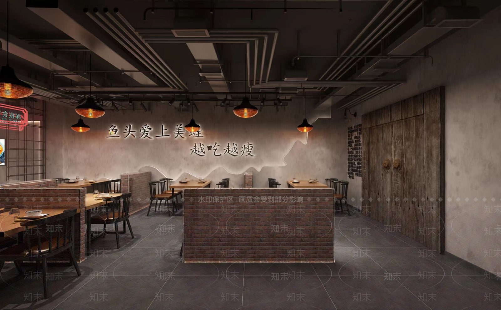工业风火锅店3D模型下载【ID:1114375033】