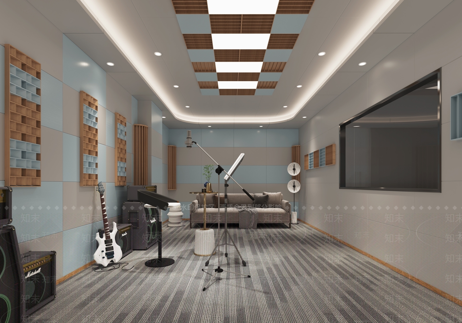 现代录音室3D模型下载【ID:1114375512】