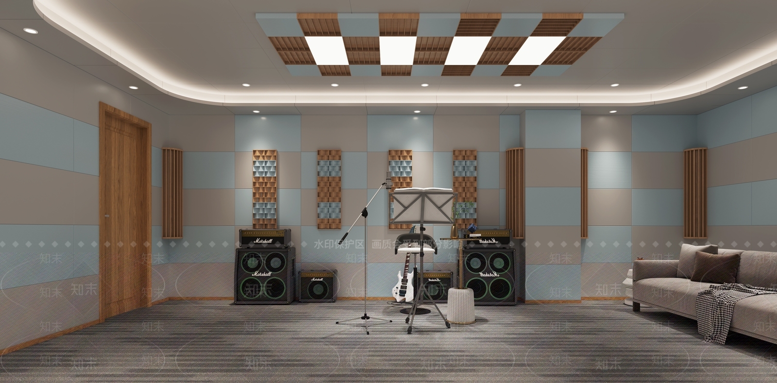 现代录音室3D模型下载【ID:1114375512】
