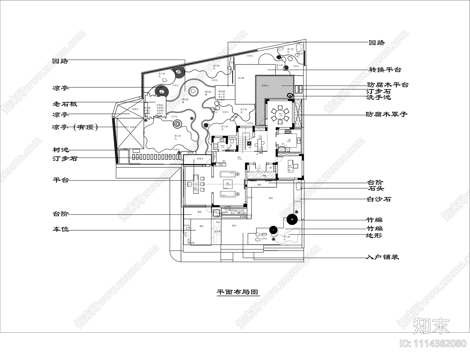 庭院景观施工图cad施工图下载【ID:1114382080】