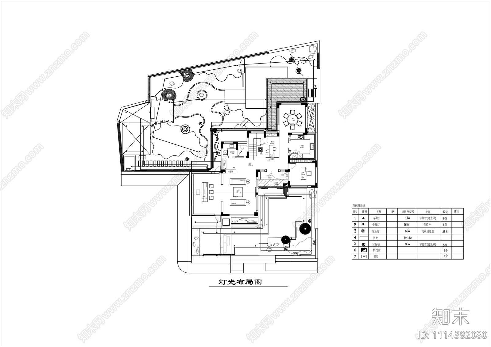 庭院景观施工图cad施工图下载【ID:1114382080】