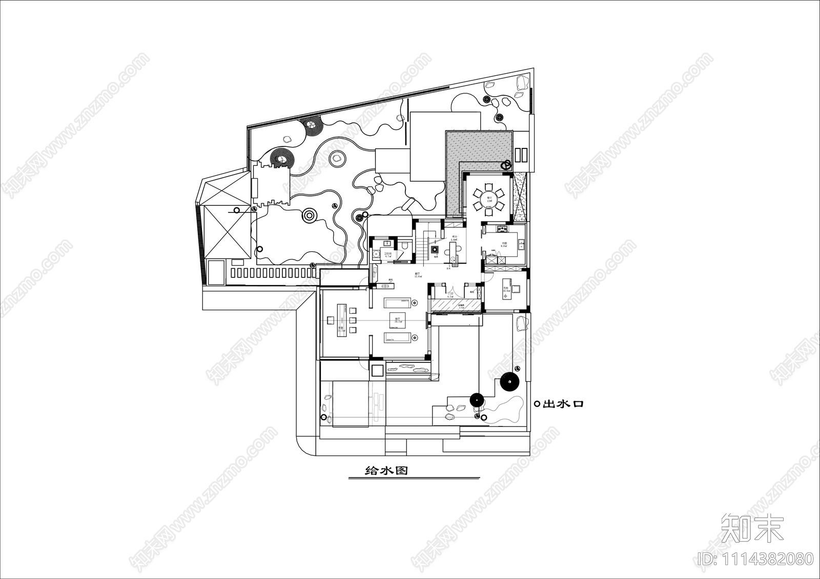 庭院景观施工图cad施工图下载【ID:1114382080】