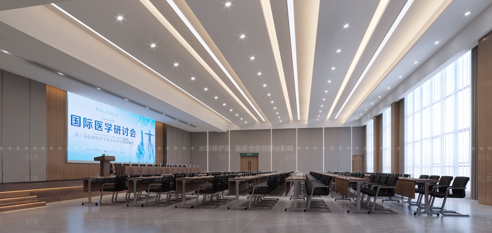 现代报告厅3D模型下载【ID:1114383938】