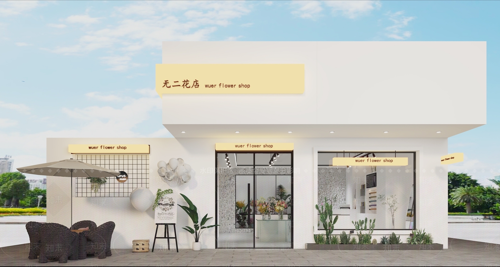 现代花店3D模型下载【ID:1114400937】