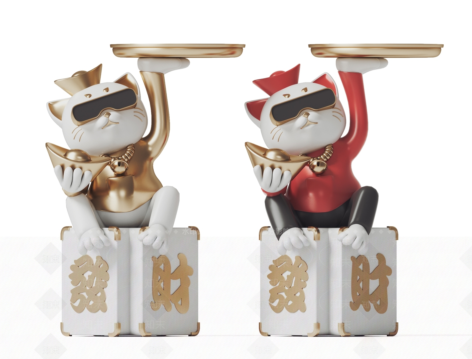 现代招财猫摆件SU模型下载【ID:1114400908】