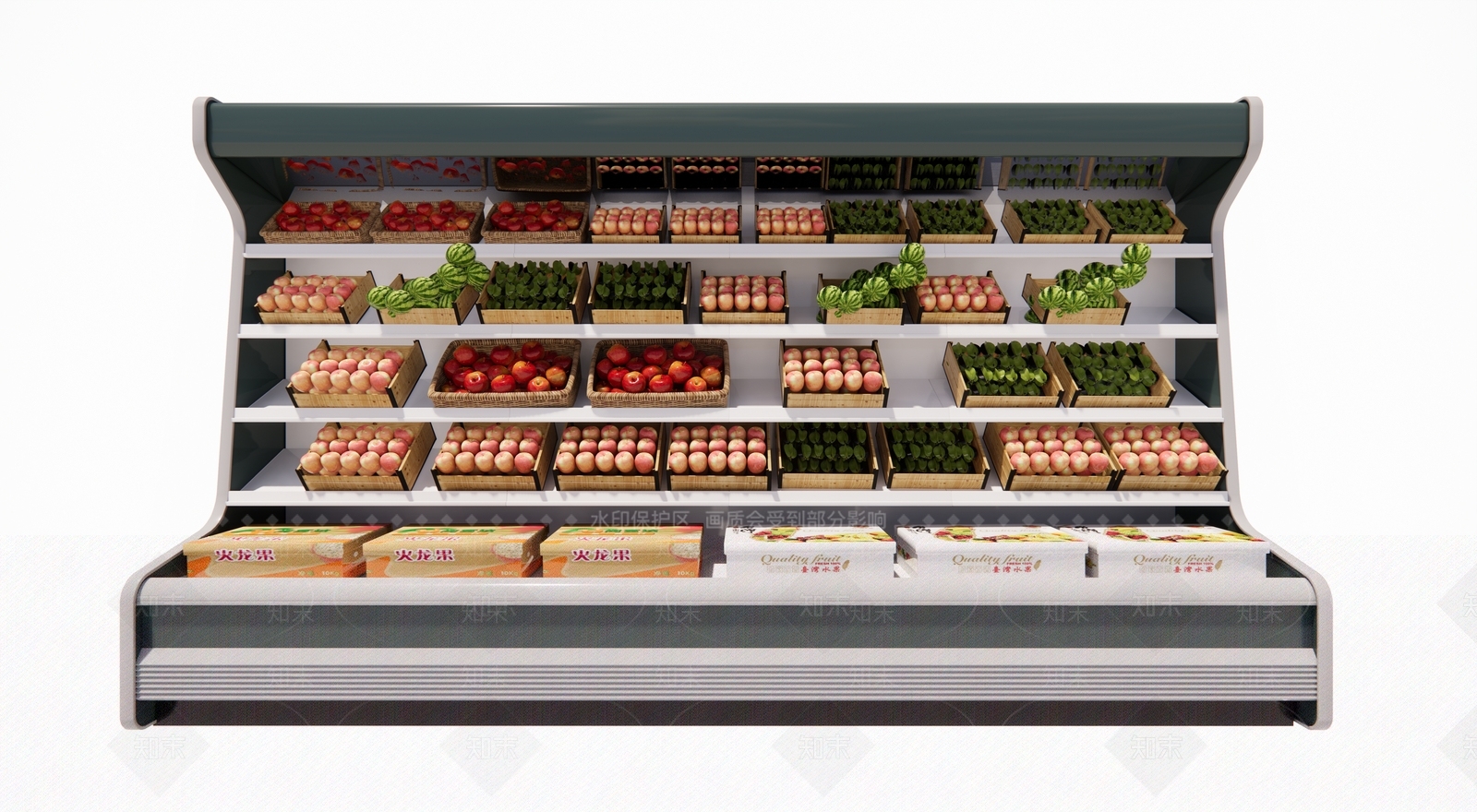 现代水果货架SU模型下载【ID:1114407141】