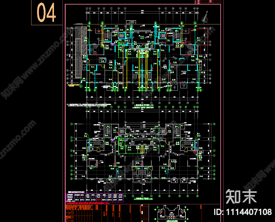 江苏某小区二十四层住宅给排水施工图cad施工图下载【ID:1114407108】