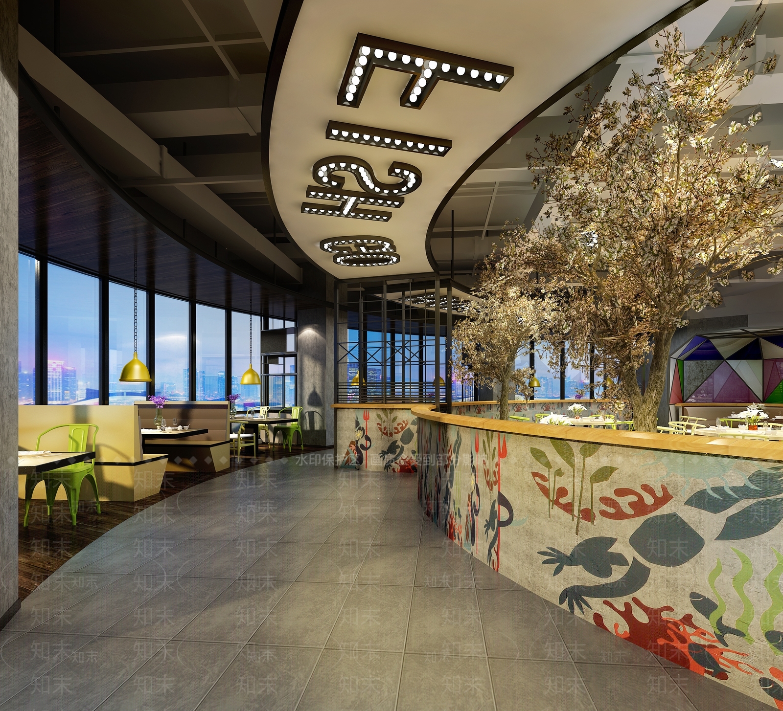 工业风自助餐厅3D模型下载【ID:1114416031】