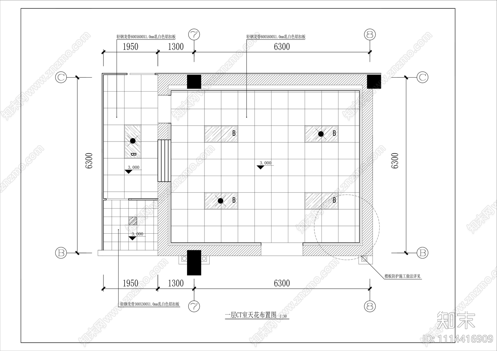 医院CT室施工图cad施工图下载【ID:1114416909】