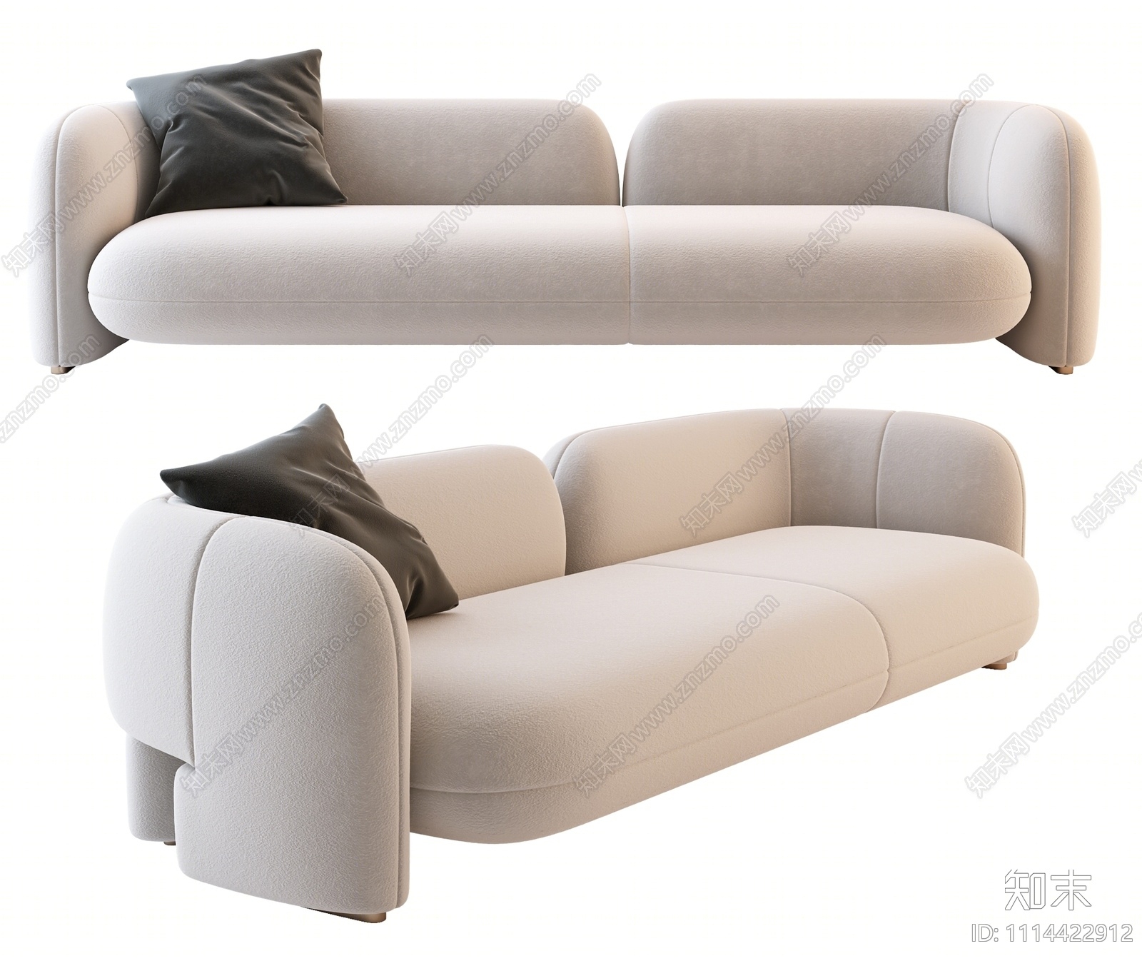 HESSENTIA现代三人沙发3D模型下载【ID:1114422912】