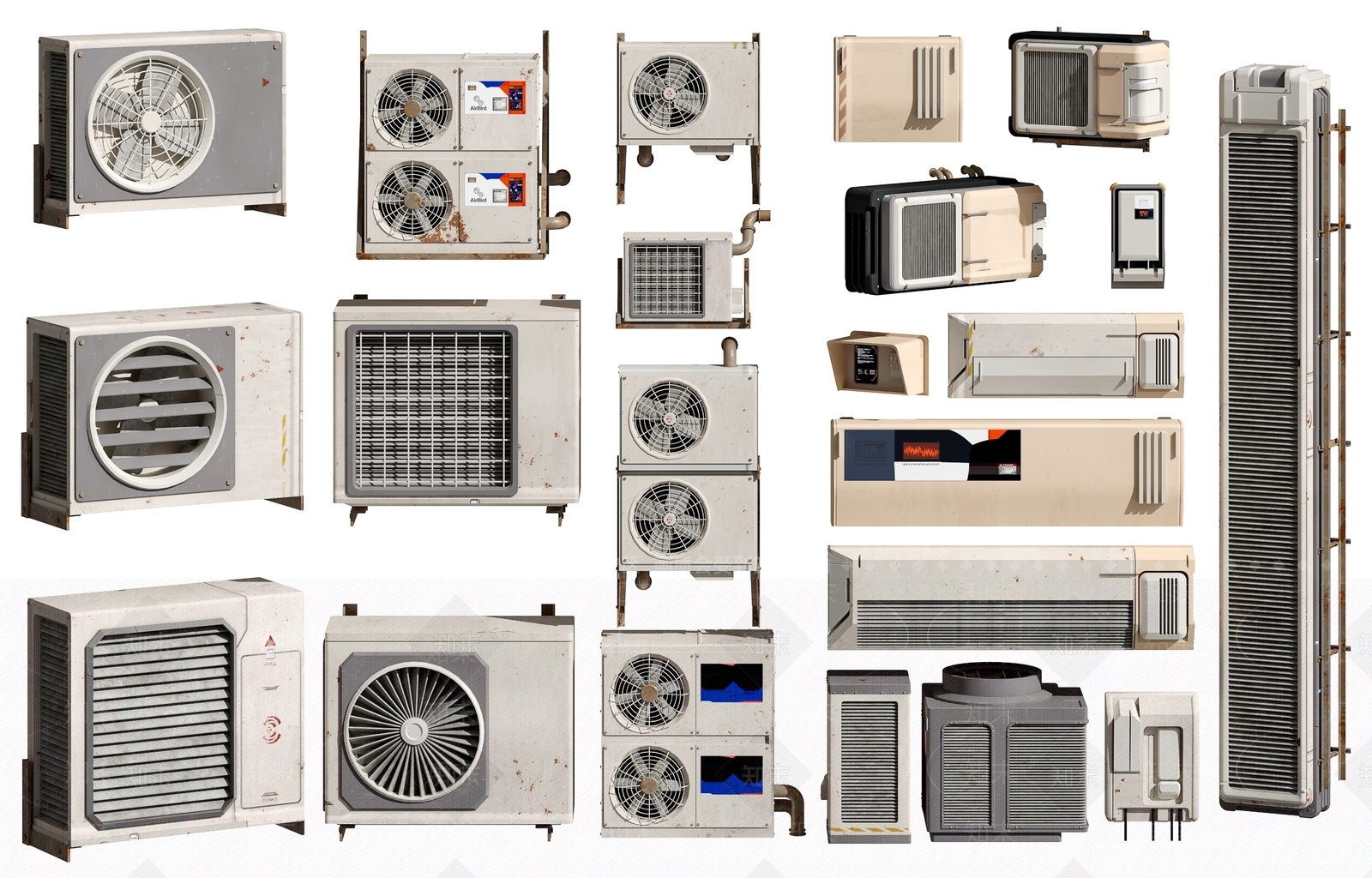 现代空调室外机3D模型下载【ID:1114424330】