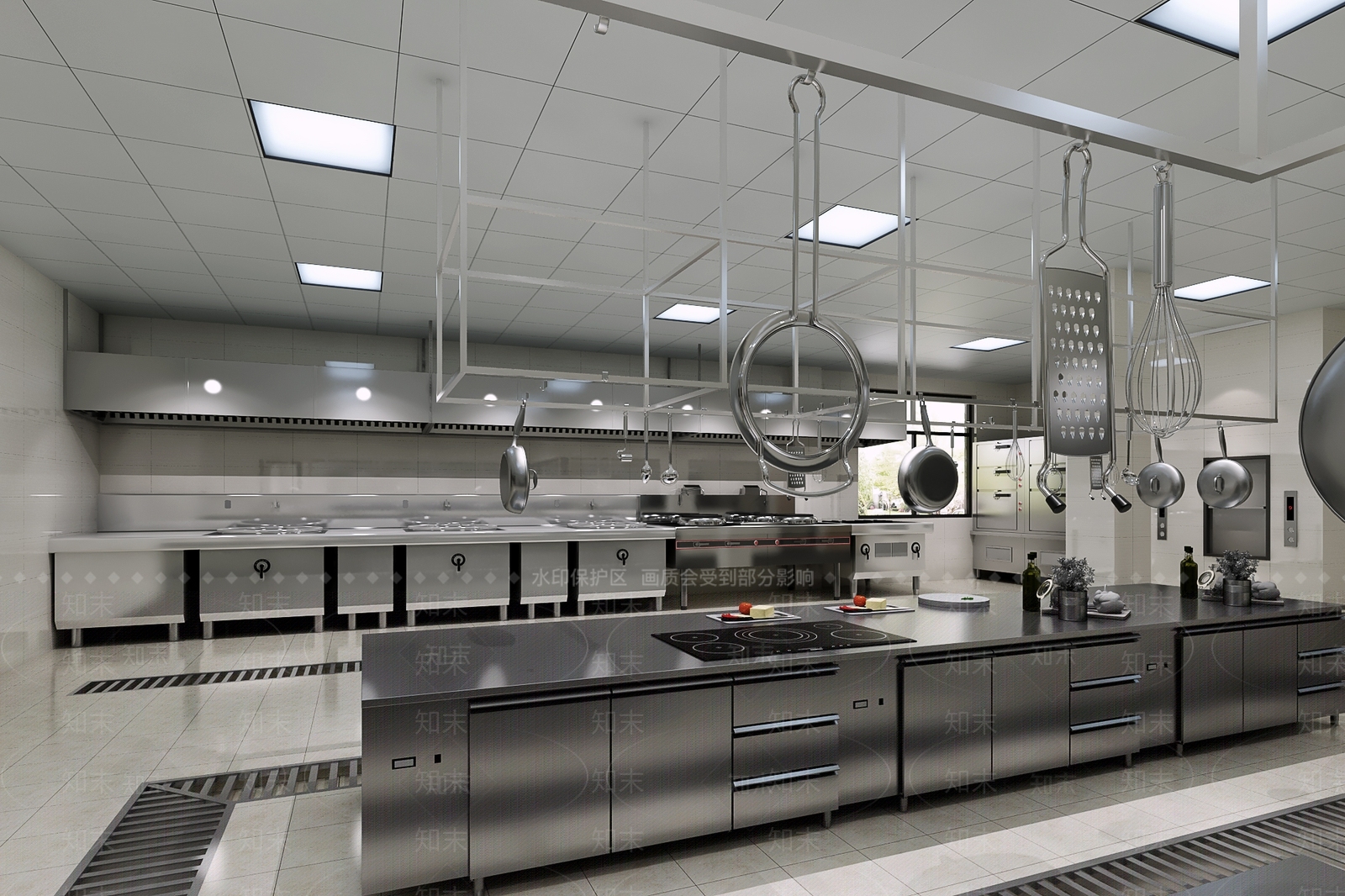 现代食堂后厨3D模型下载【ID:1114426769】