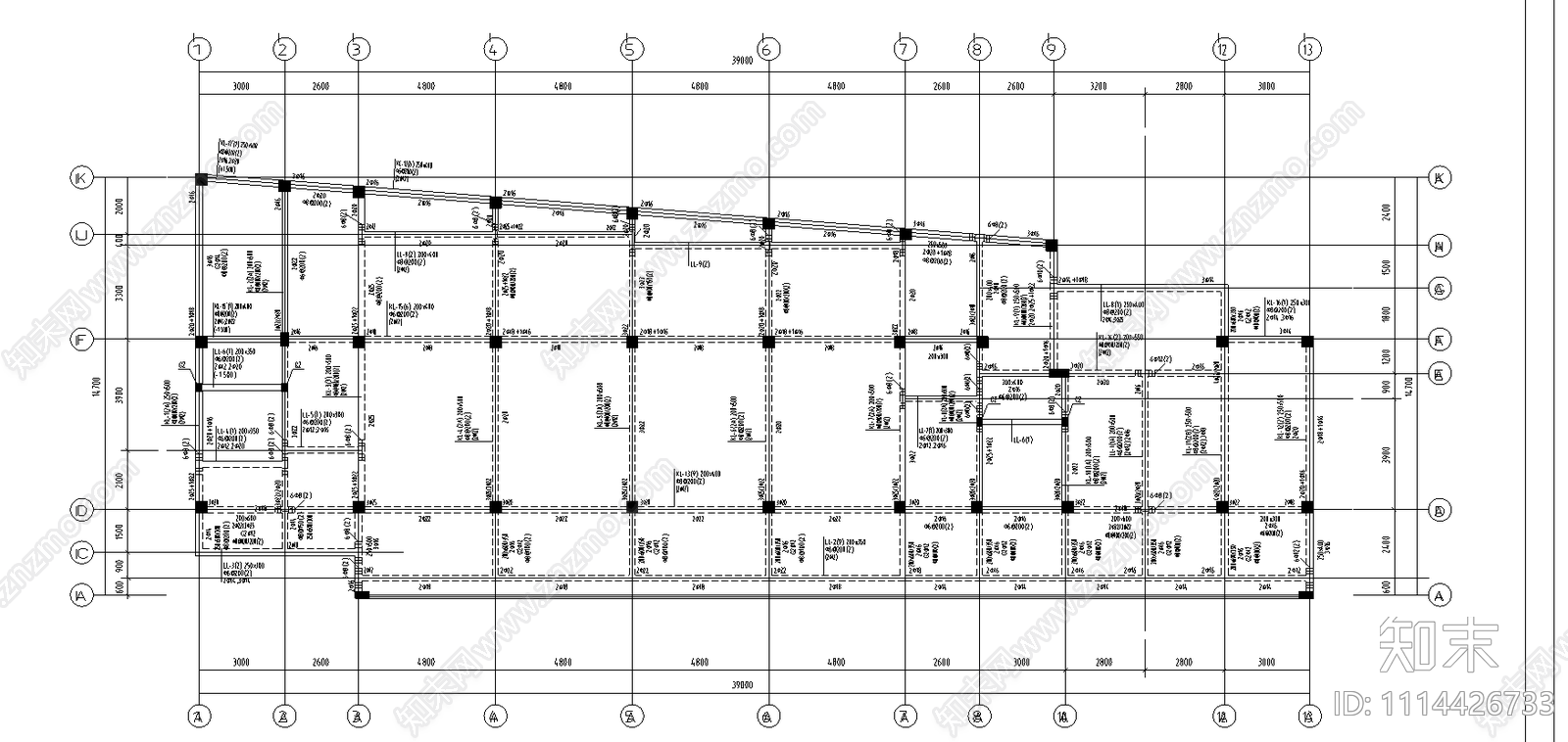 某4层框架结构幼儿园建筑结构图施工图下载【ID:1114426733】