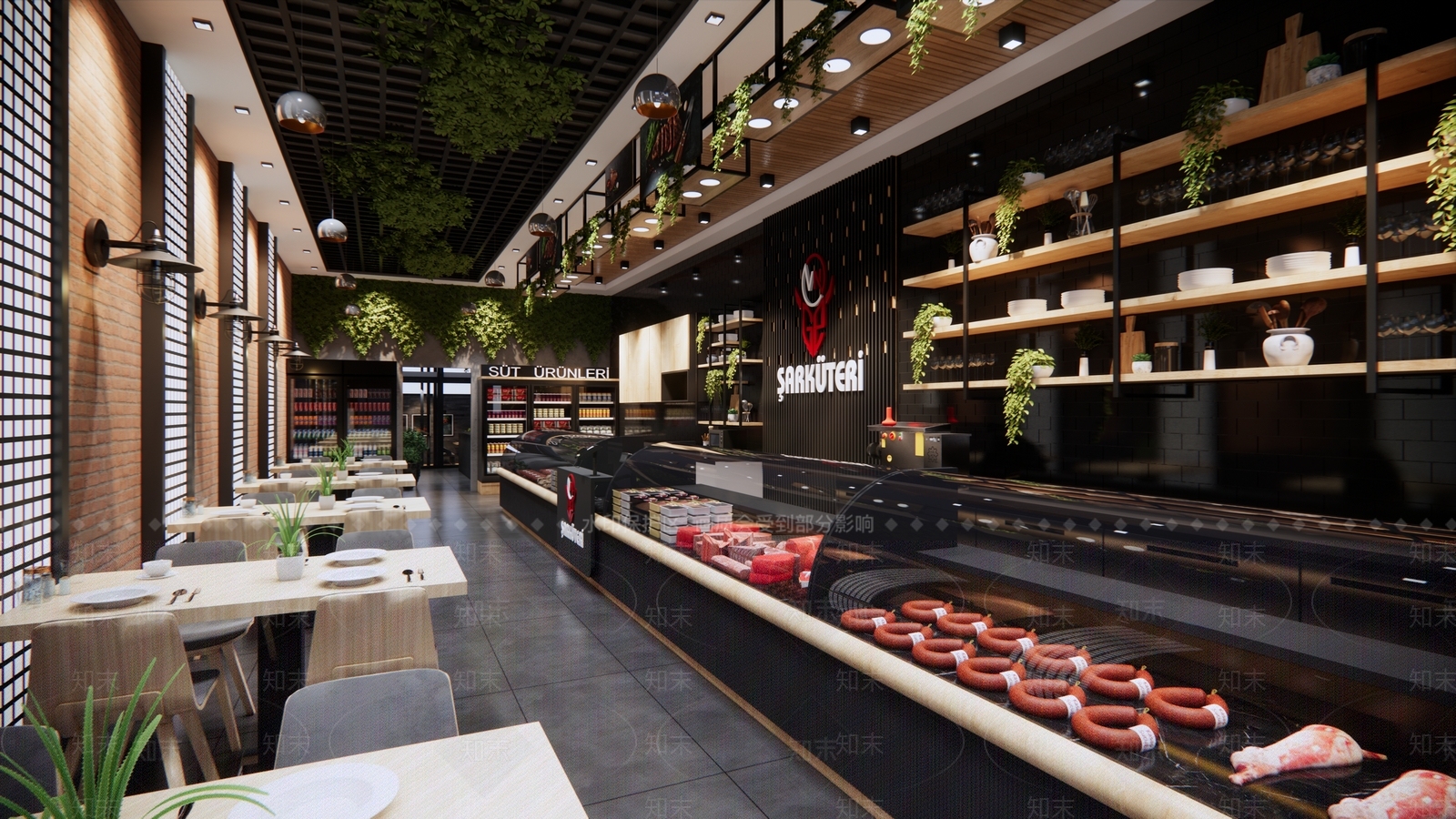 现代自助餐厅SU模型下载【ID:1114432499】