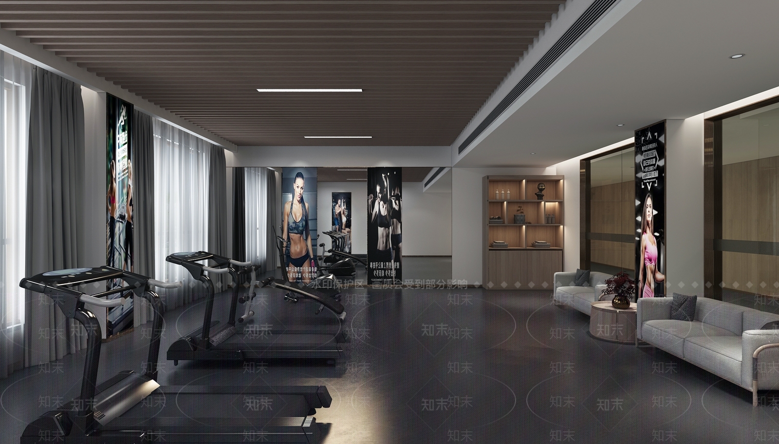 现代健身房3D模型下载【ID:1114435047】