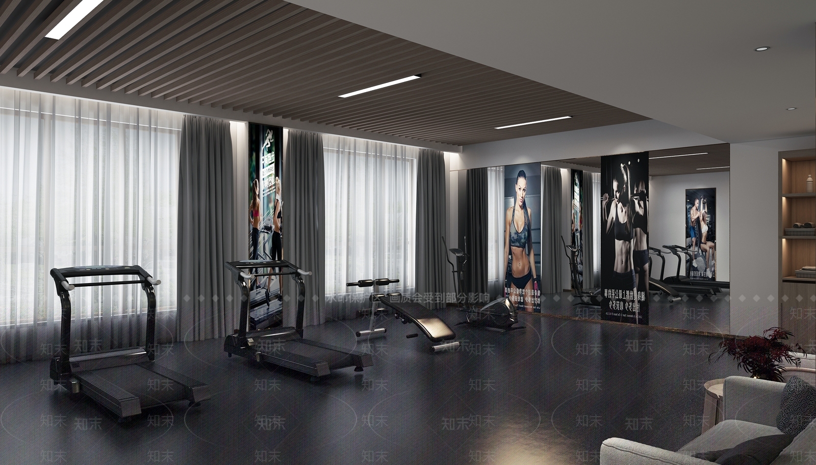 现代健身房3D模型下载【ID:1114435047】