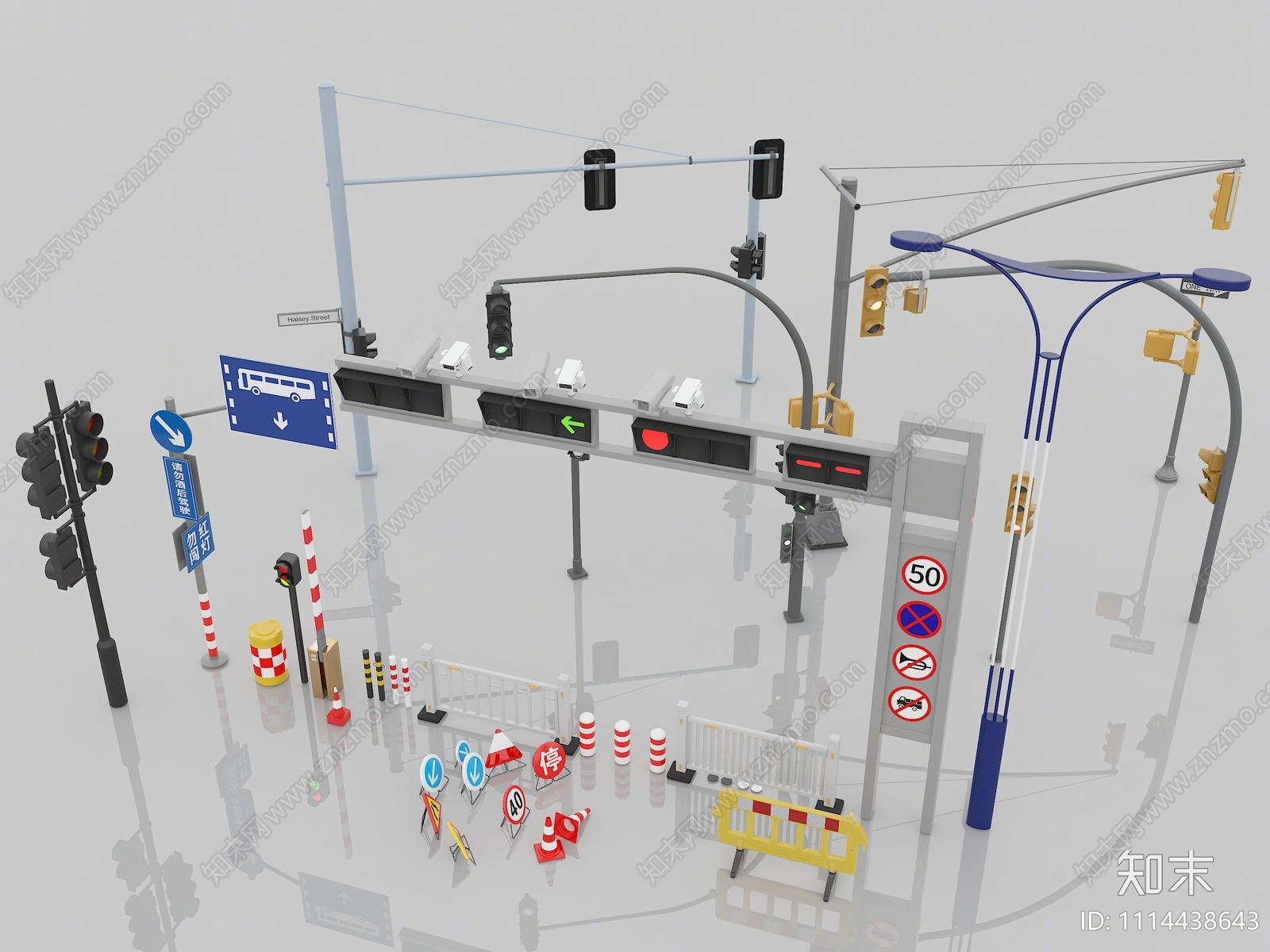 现代交通信号灯SU模型下载【ID:1114438643】