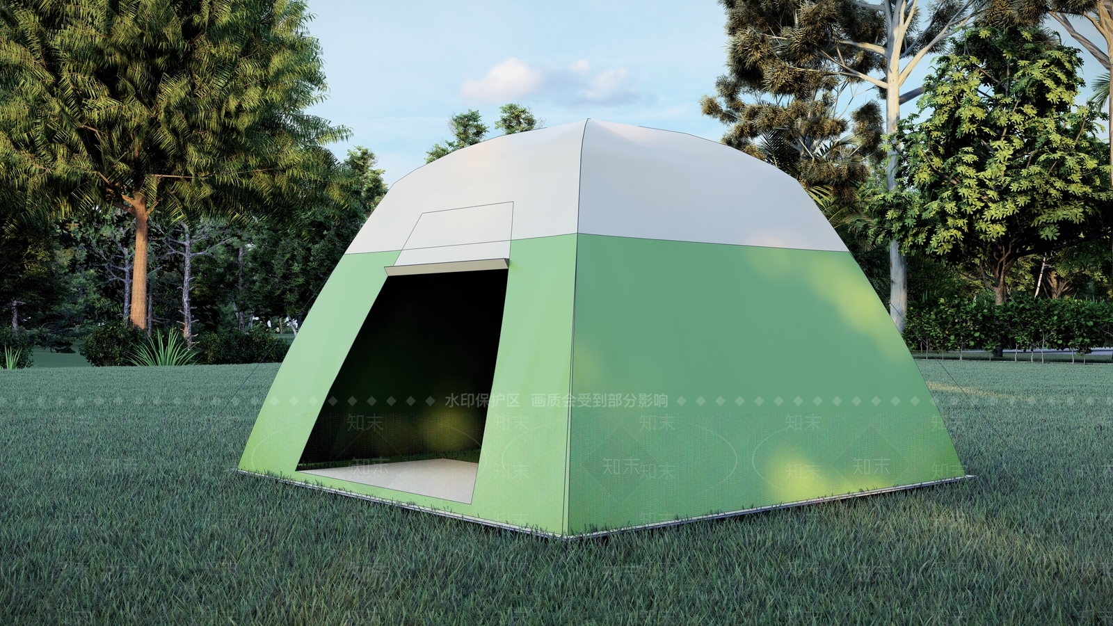 现代露营帐篷SU模型下载【ID:1114437341】