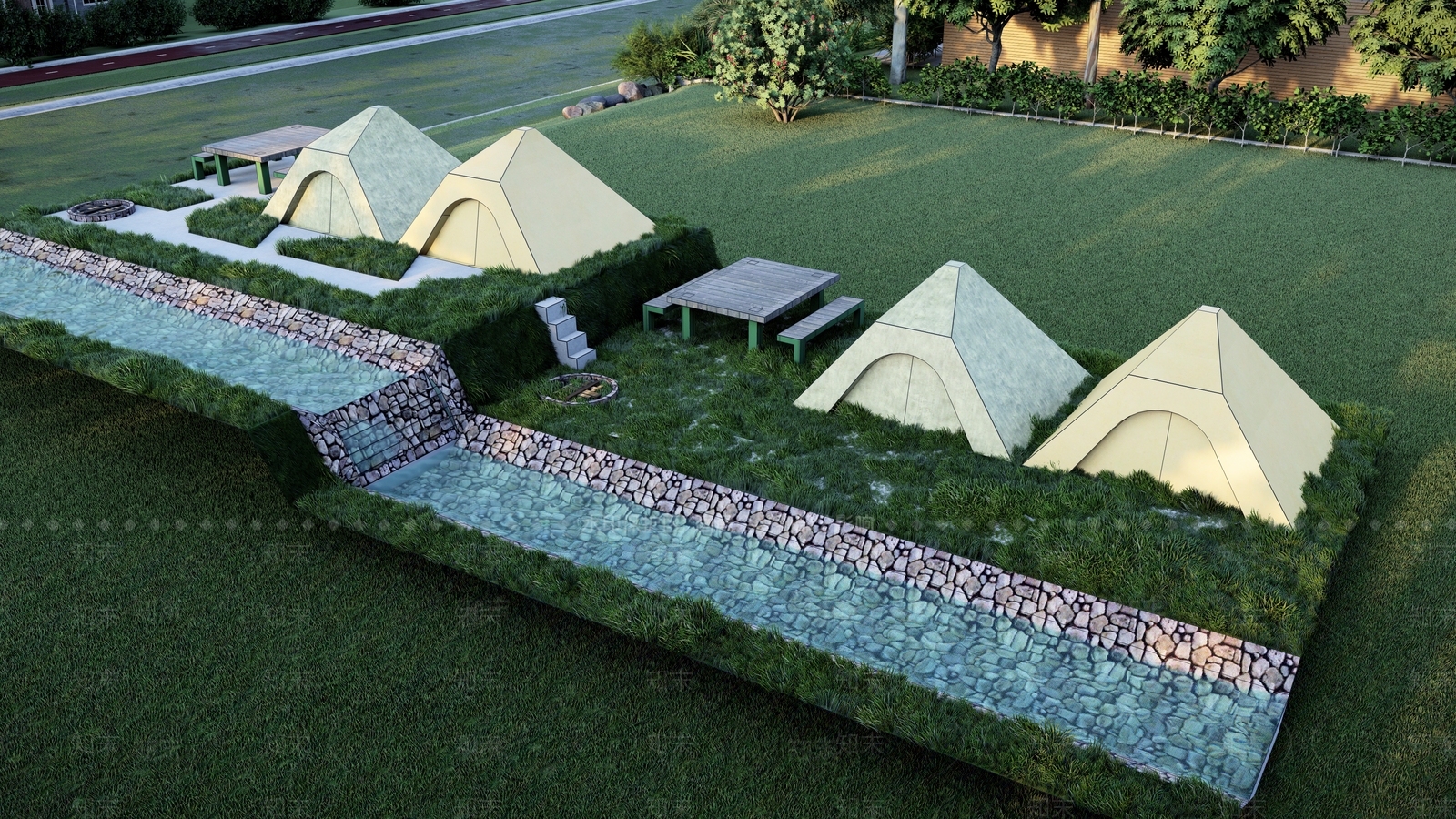 现代露营帐篷SU模型下载【ID:1114437879】