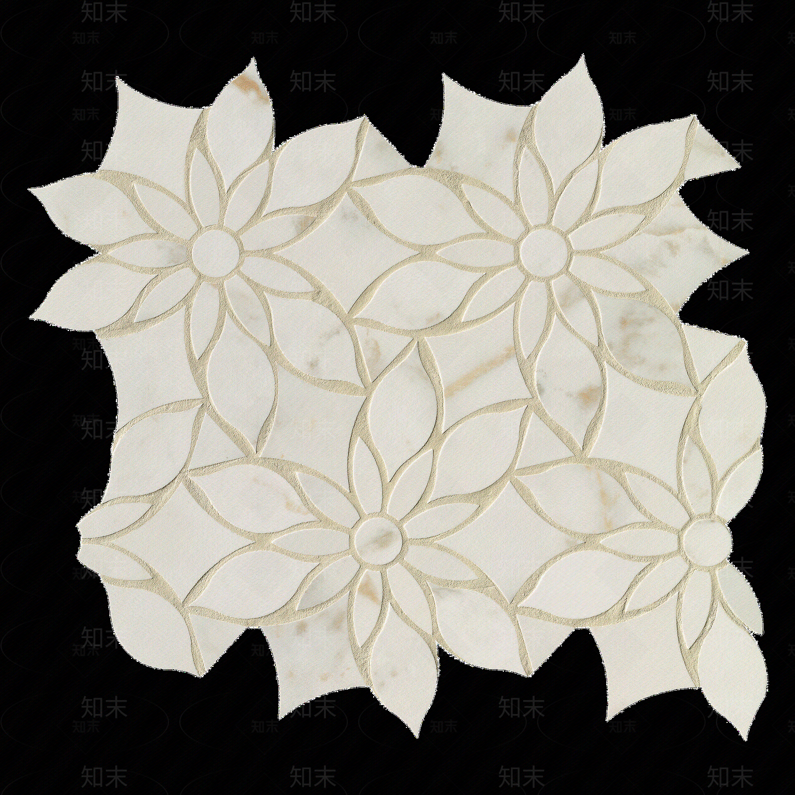 欧式米白色亚光大理石拼花贴图下载【ID:1114442168】