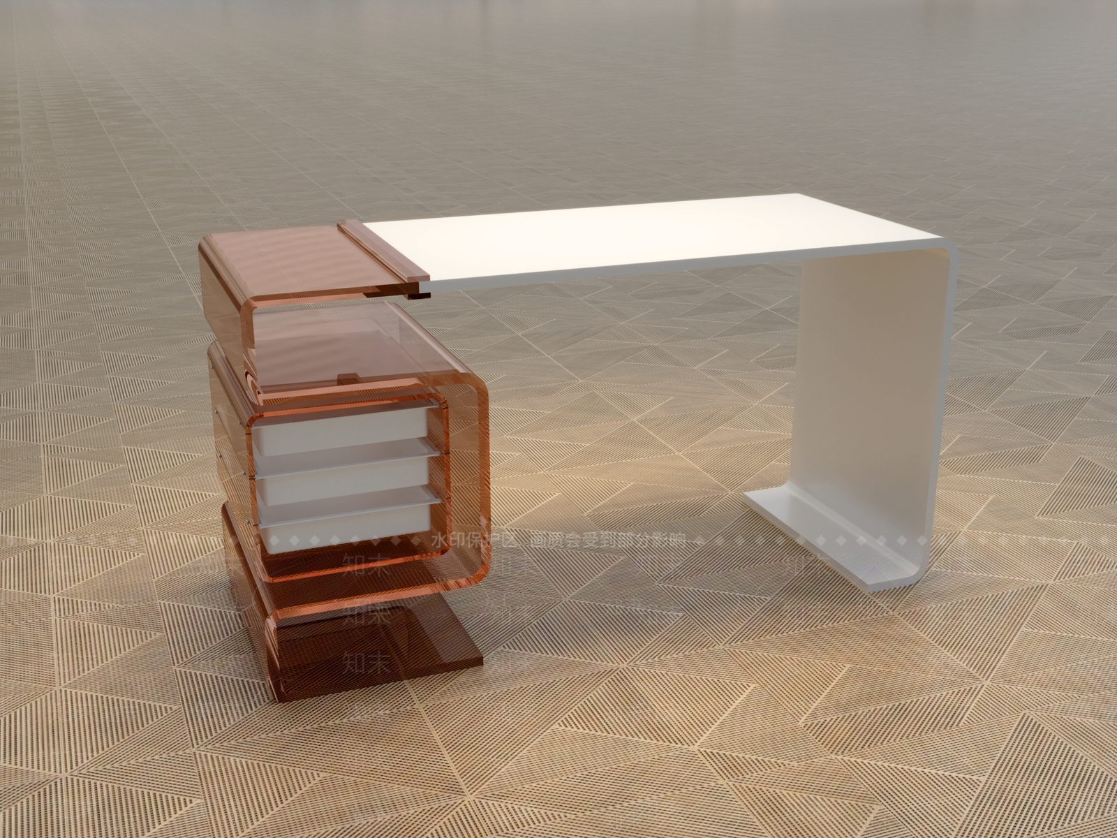现代办公桌3D模型下载【ID:1114443588】