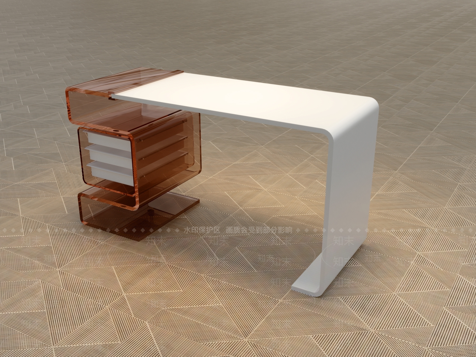 现代办公桌3D模型下载【ID:1114443588】