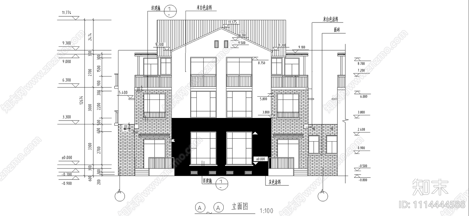 居住小区C型别墅平立面施工图施工图下载【ID:1114444588】