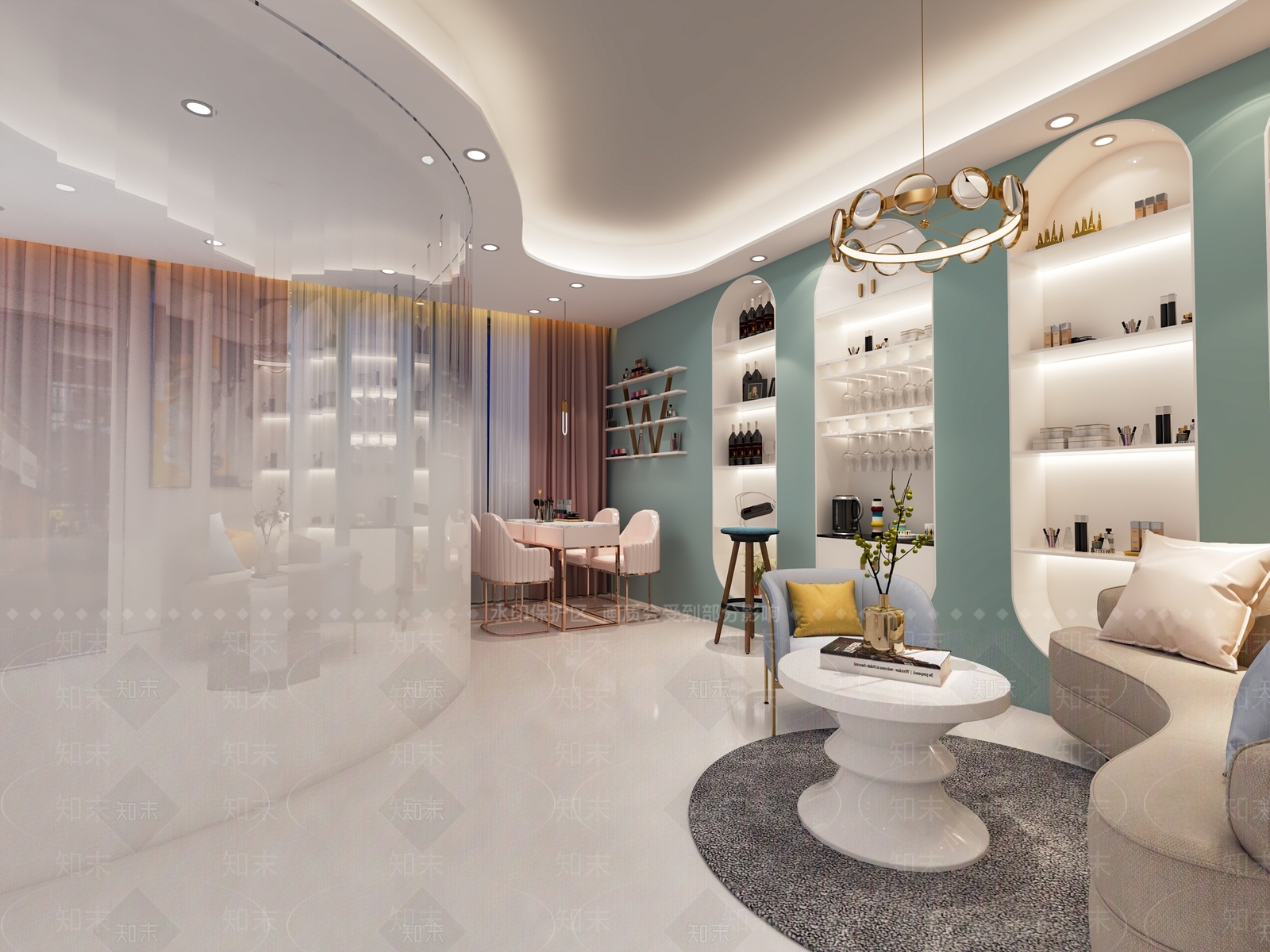 现代美容美甲美发店SU模型下载【ID:1114457564】