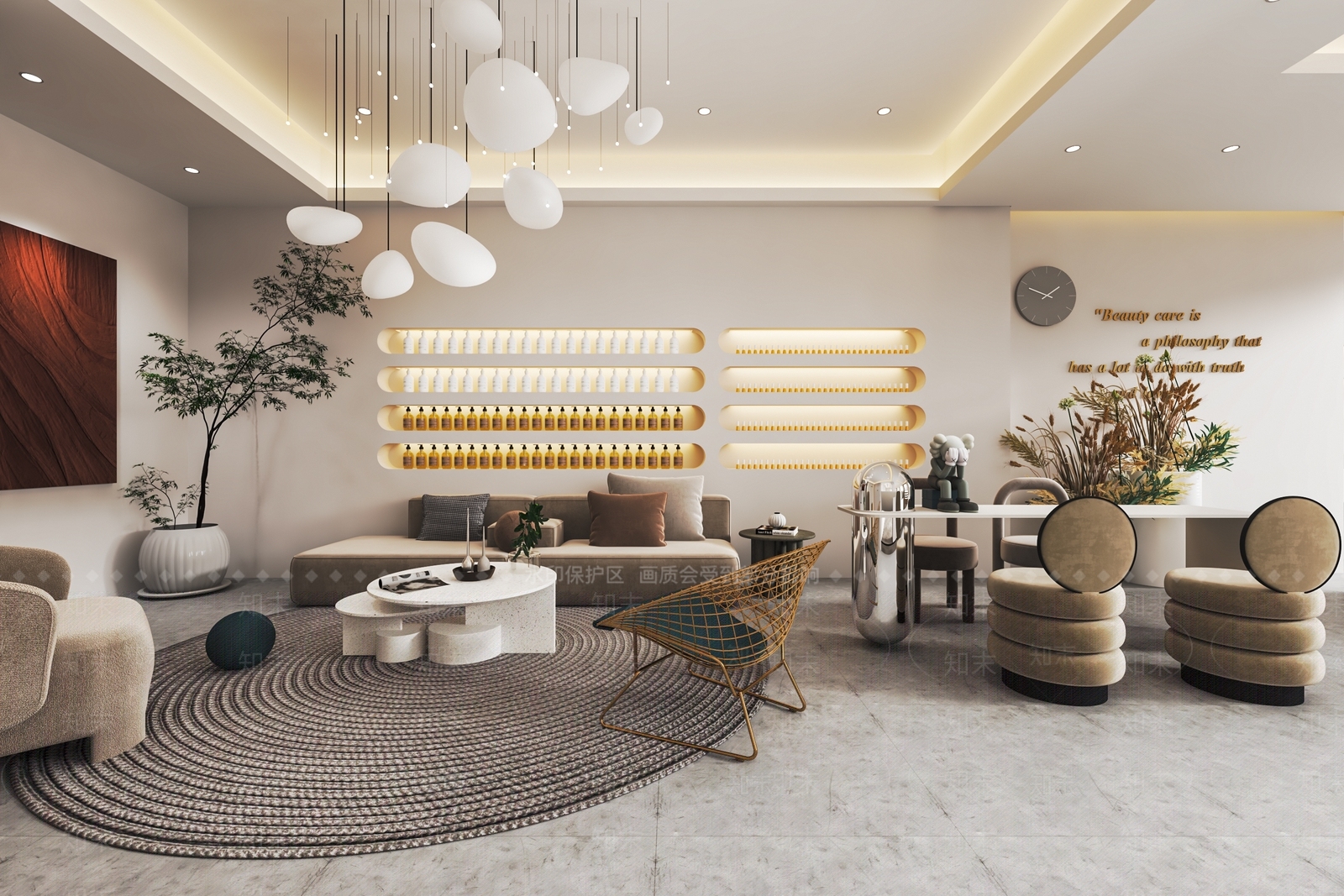 现代美容美甲美发店SU模型下载【ID:1114457651】