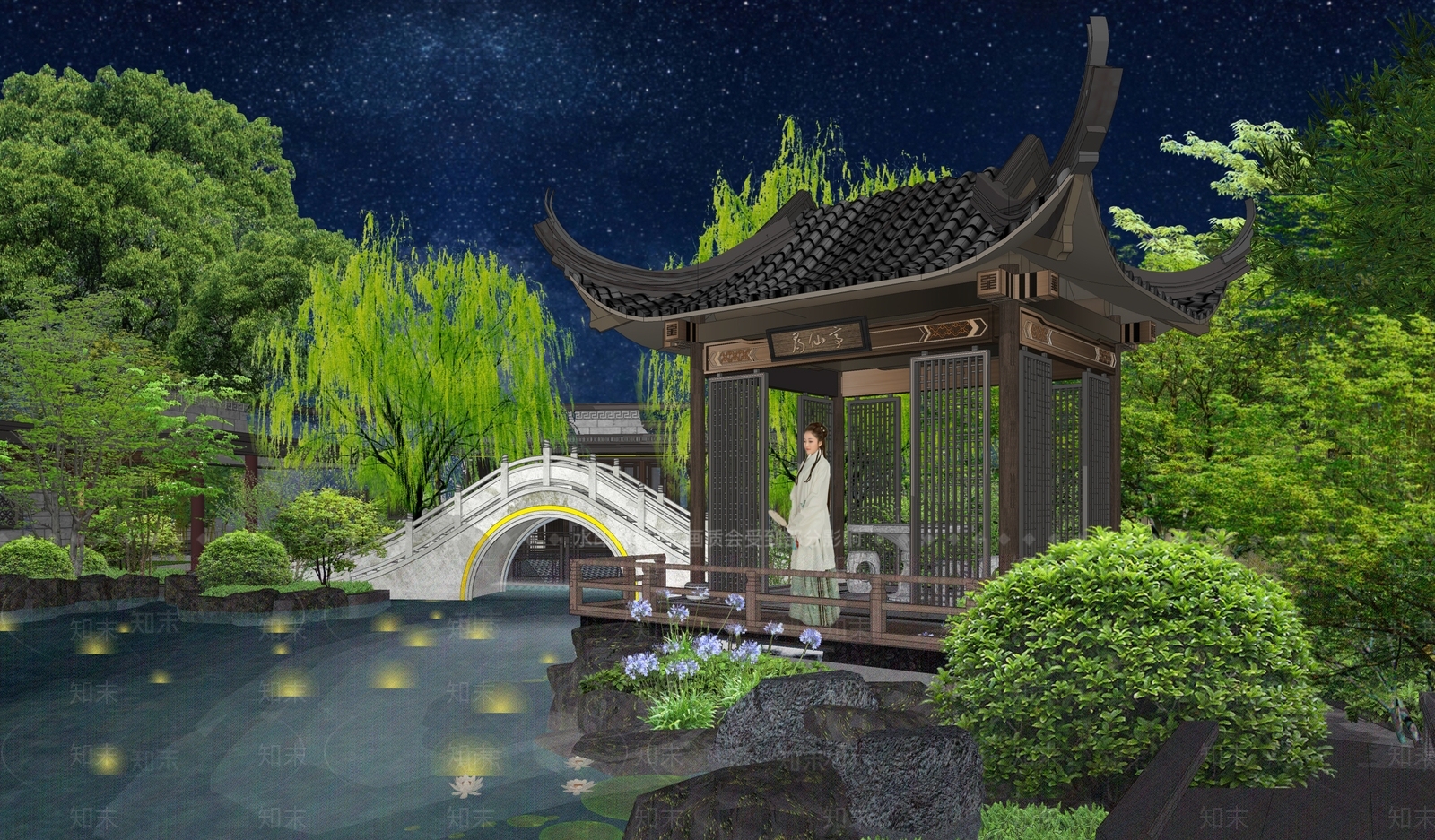 新中式古建亭子SU模型下载【ID:1114580928】