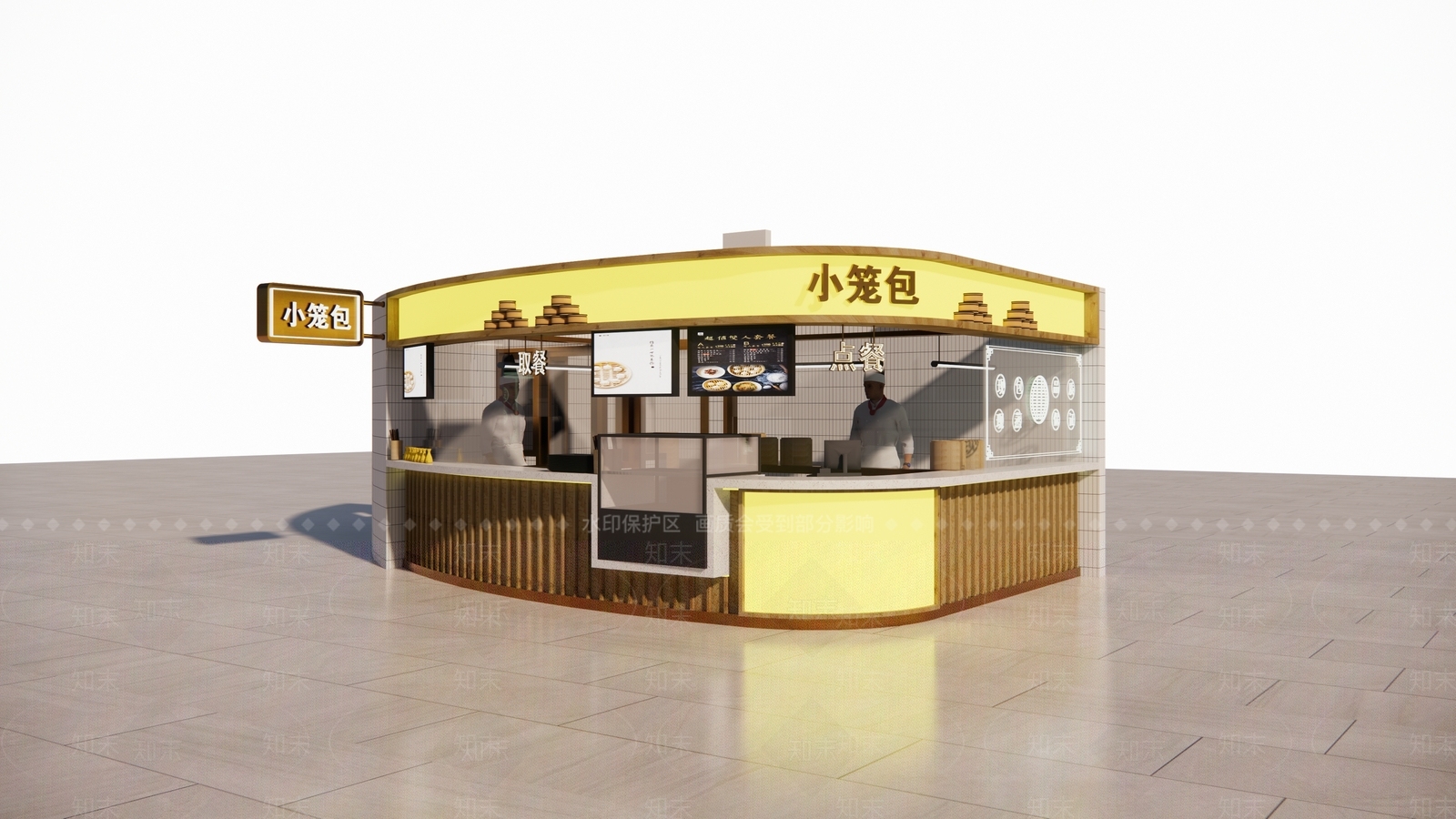 现代包子摊位SU模型下载【ID:1114462028】