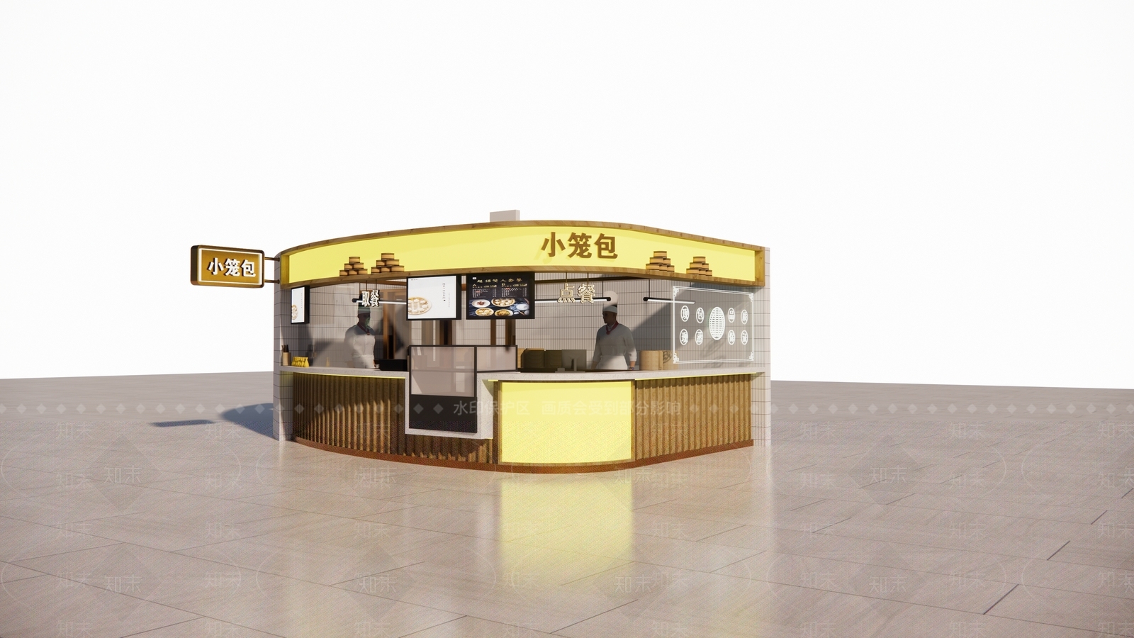 现代包子摊位SU模型下载【ID:1114462028】