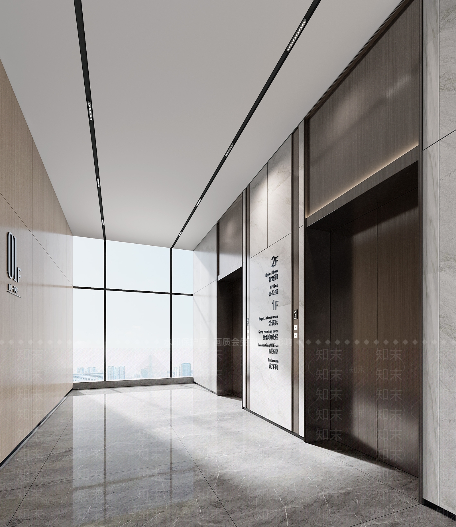 现代电梯厅3D模型下载【ID:1114464539】