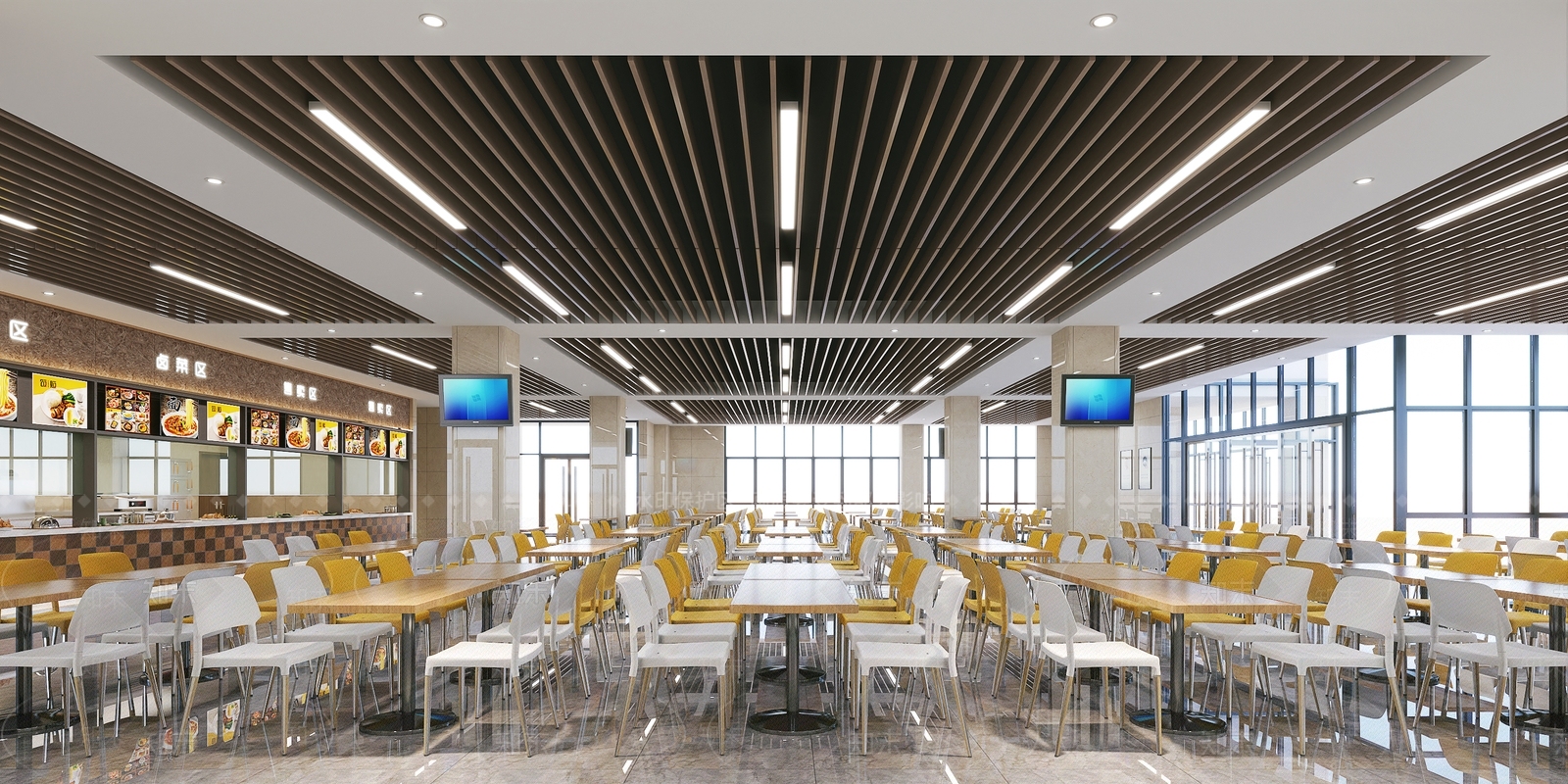 现代餐厅食堂3D模型下载【ID:1114467578】
