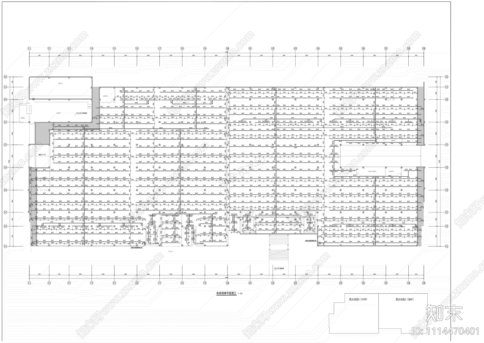 地下车库给排水施工图cad施工图下载【ID:1114470401】