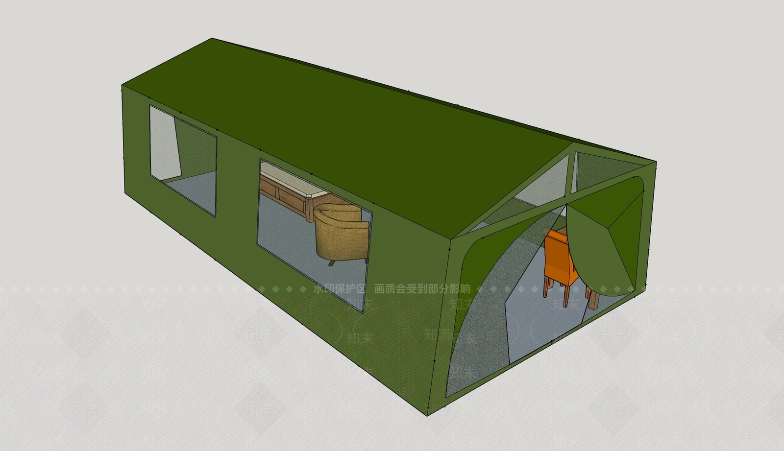 现代露营帐篷SU模型下载【ID:1114472499】