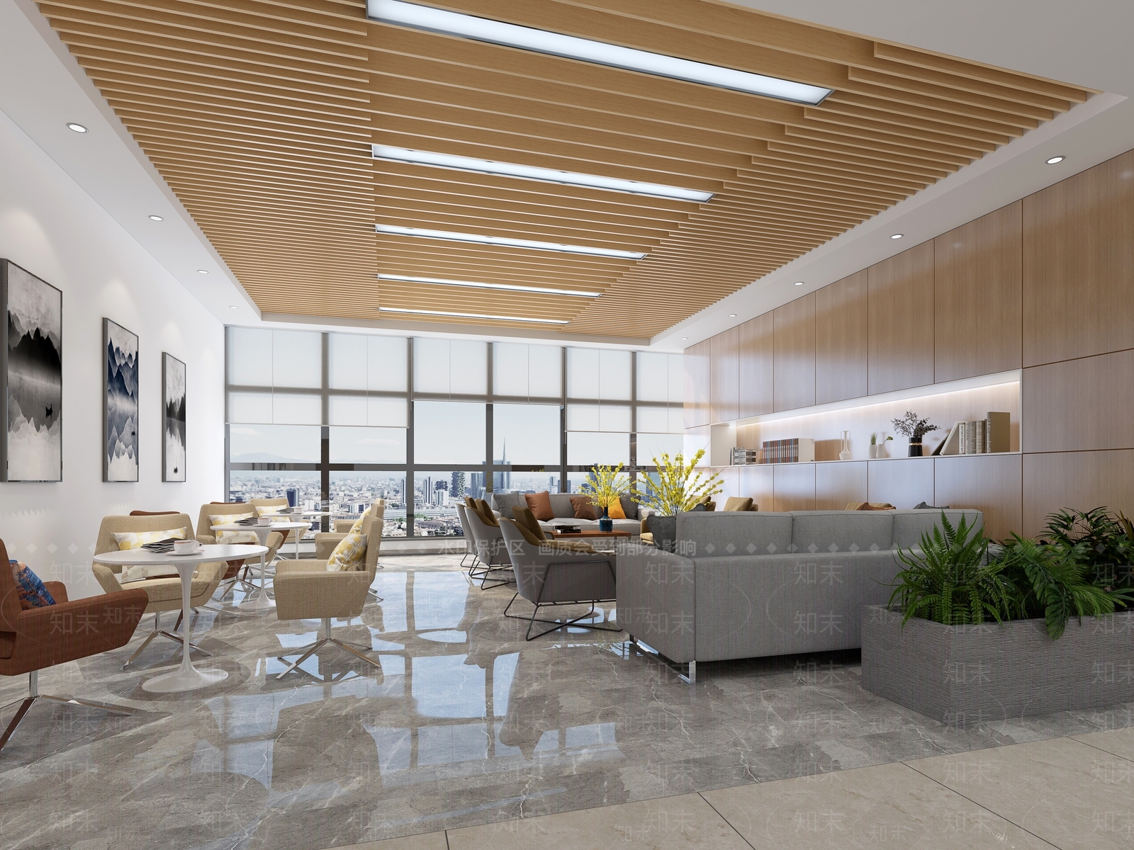 现代办公休闲区3D模型下载【ID:1114479477】