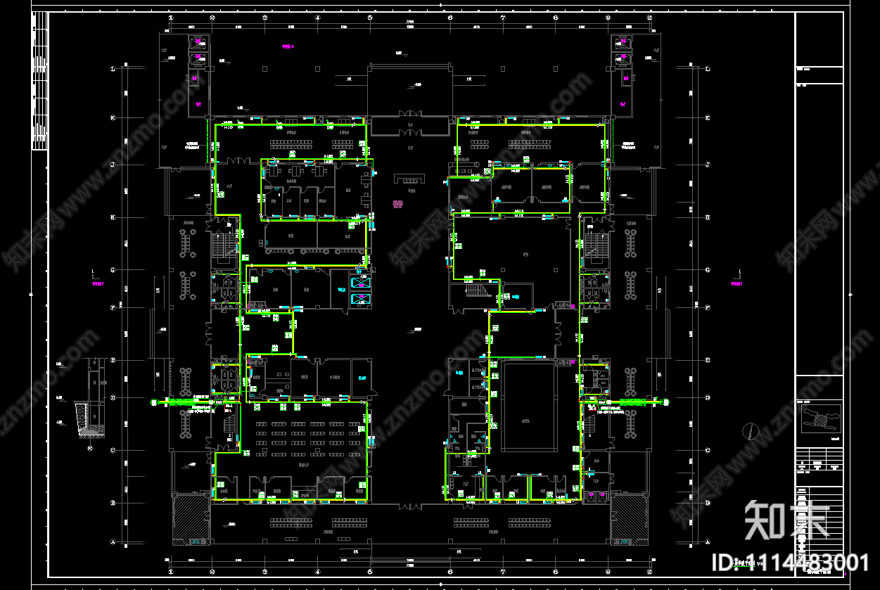 人民医院养老中心C座三层康复疗养楼暖通施工图施工图下载【ID:1114483001】