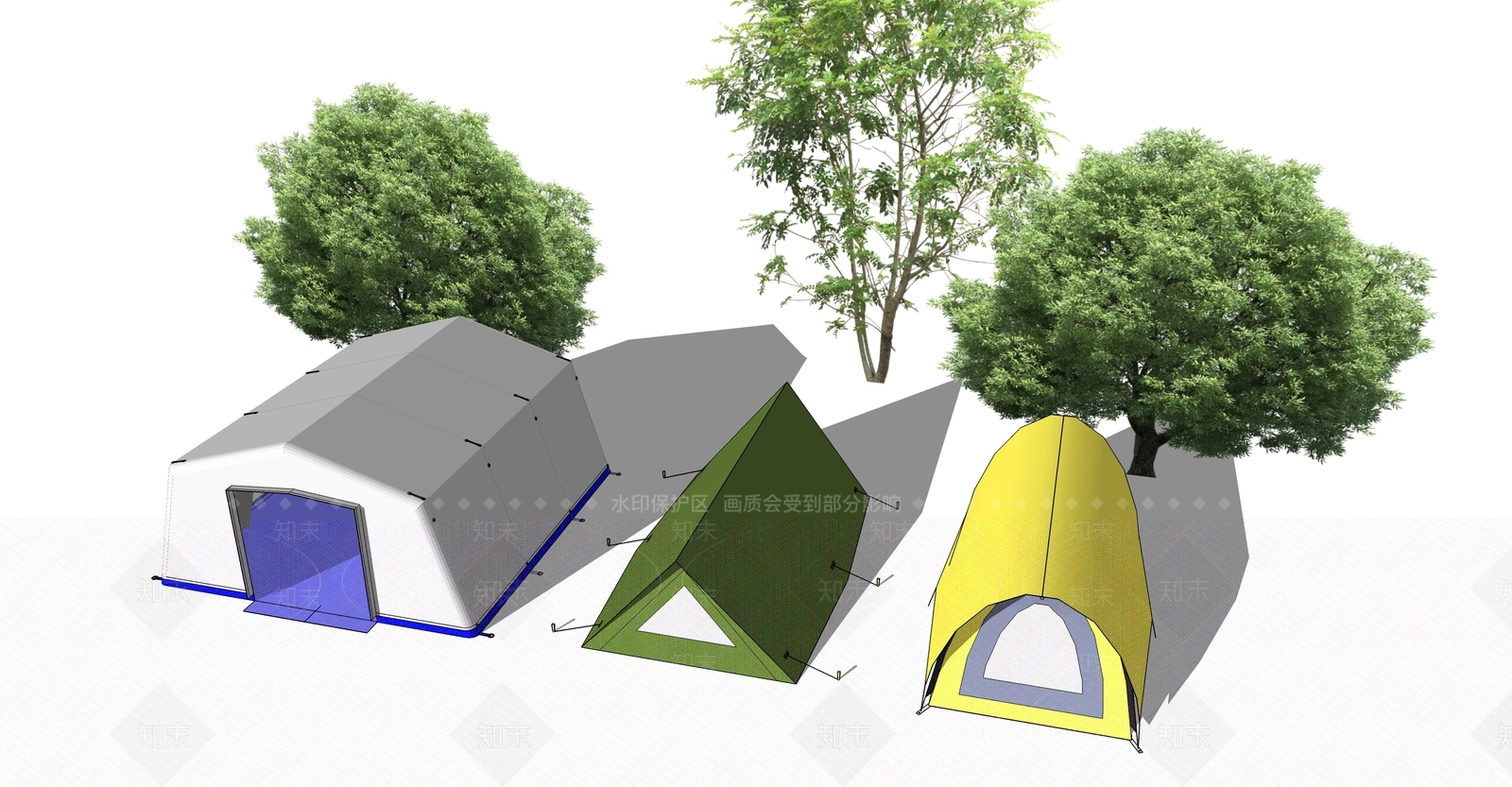 现代露营帐篷SU模型下载【ID:1114485553】