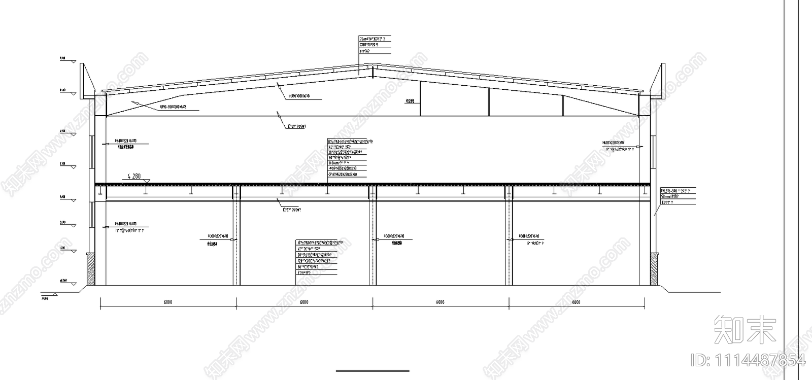某二层全钢结构超市设计施工图下载【ID:1114487854】