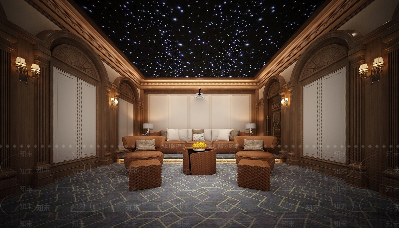 美式影音室3D模型下载【ID:1114489700】
