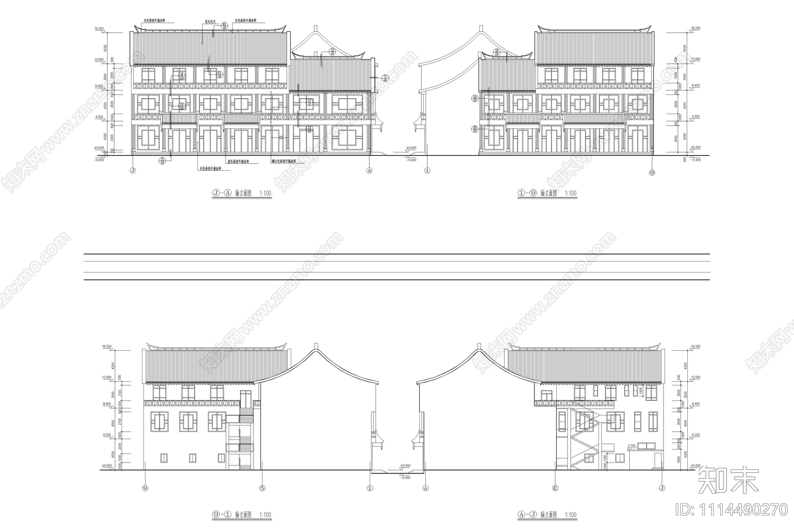 仿古清式公建建筑图施工图下载【ID:1114490270】